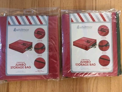 Whitmor Christmas Jumbo Storage Bag 8X30X30 Wreath Garland & More Set of 2 New  - Image 1 of 4