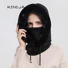 Winter Fur Cap Mask Set Hooded for Women Knitted Cashmere Neck Warm Balaclava