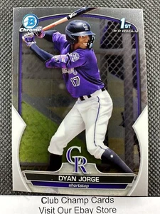 2023 #BCP-22 Dyan Jorge Bowman Cromo 1st Prospect Béisbol Rockies - Imagen 1 de 2
