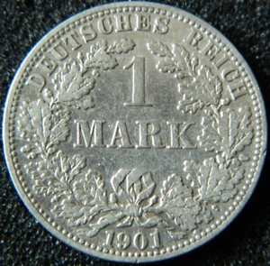 Moneda de plata 1 marco 1901 A (Berlín) - Imperio alemán KM #14 - #R340 - Imagen 1 de 4