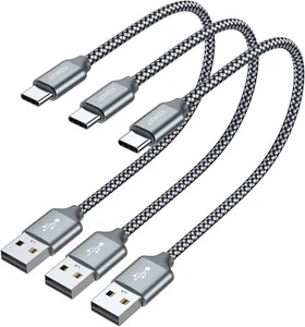 Short USB C Cable 1ft 3-Pack USB A to Type-C Charger Cord 3.1A Fast Charging ... - Picture 1 of 8