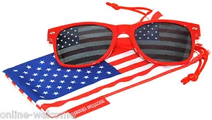 Gafas de sol retro con bandera estadounidense EE. UU. patriótico 4 de julio rojo - Imagen 1 de 2