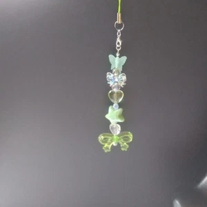 Fairycore Butterfly Star Charm Pasek | Miętowy zielony koralik Akcesoria do telefonu i torby - Zdjęcie 1 z 7