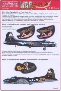 Kits World Decals 1/48 B-17G FLYING FORTRESS Tondalayo & Wee Willie - Picture 1 of 3
