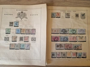 Sweden Stamp Accumulation on Ancient Schaubek Pages - Picture 1 of 7