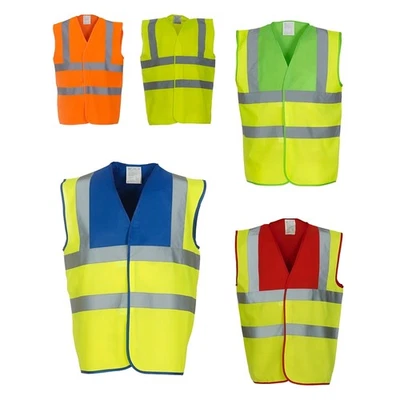 Yoko Warnweste Hi Vis 2 Band & Brace Waistcoat Sicherheitsweste HVW100 NEU