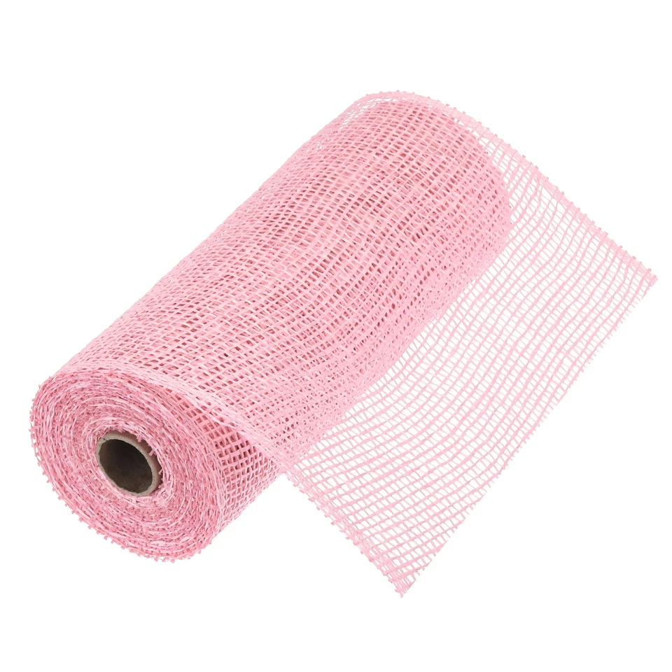 10 Inch Poly Burlap Mesh for Wreath Mesh Ribbon 10 Yard Peach Pink Foto 1 de 4