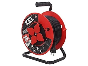 W-97922 Extension Cable Drum with Immovable Sockets Rubber KEL - Afbeelding 1 van 1