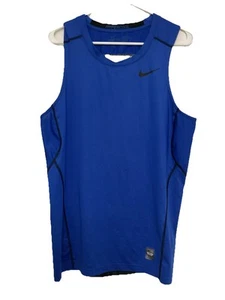 Nike Pro Combat Shirt Mens Large Hypercool Fitted Vented Royal Blue Dri Fit Gym - Picture 1 of 20