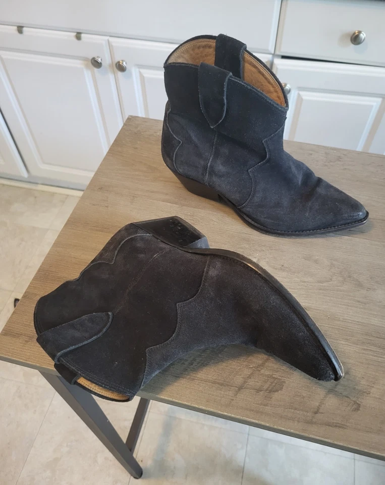 Isabel Marant Dewina black suede western ankle boots size 38 7.5-8 - Image 1 of 4