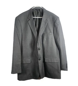 Joseph & Feiss Gold 100% Wool Gray Blazer Sport Coat Size 52L Lined Subtle Plaid - Picture 1 of 7