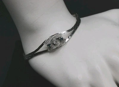 Bracciale In Argento .925 E Pietre Dure Alta Qualità, Con Chiusura Di Sicurezza  - Immagine 1 di 4