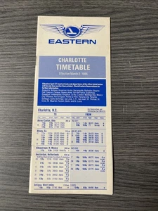 Carpeta de folletos Eastern Airlines Charlotte NC horario 2 de marzo de 1986 - Imagen 1 de 4