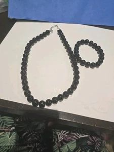 agate necklace 18" And Stretch Bracelet N#100 - Picture 1 of 3