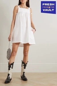 RRP€330 BATSHEVA Mini Dress US4 UK8 IT40 S White Gathered Square Neck - Picture 1 of 7