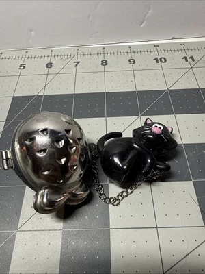 Taza de té Joie Meow pesca de gato negro para infusor de pescado acero inoxidable 18/8 Foto 1 de 4