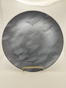 Mesa Brasil Halloween Bat Dinner Plate 10.5in Matte Black New - Picture 1 of 1
