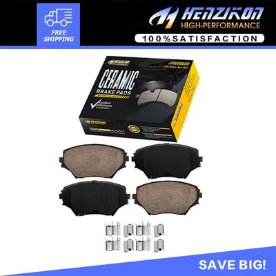 Front Ceramic Brake Pads + Hardware Fit 2001 2002 2003 2004 2005 Toyota RAV4 ` - Изображение 1 из 4