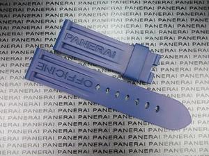 New 24mm Authentic PANERAI Deployment Rubber Strap Blue OEM Diver Watch Band A - Picture 1 of 6