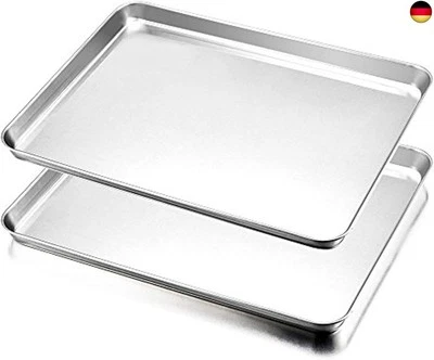 Backblech, HaWare Edelstahl Ofenblech Kuchenblech 2er Set, 40 x 30 x 2.5cm, - Bild 1 von 4