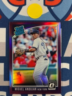 2018 Donruss Optic Purple Holo Prizm Rated Rookie Miguel Andujar #31 - Image 1 of 2
