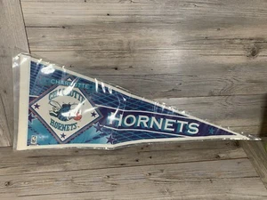 CHARLOTTE HORNETS VINTAGE 1990'S NBA WINCRAFT PENNANT - DEADSTOCK - Picture 1 of 8
