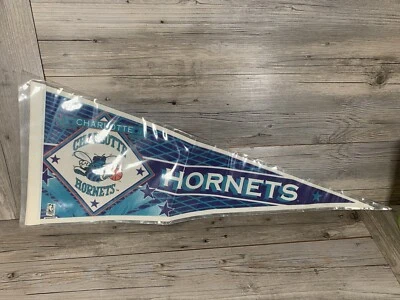 CHARLOTTE HORNETS VINTAGE 1990'S NBA WINCRAFT PENNANT - DEADSTOCK - Image 1 of 4