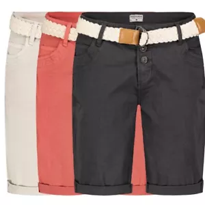 Stitch & Soul Damen Short Bermuda kurze Hose Sommer Chino Stoff Hose mit Gürtel - Bild 1 von 22