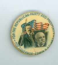 Pennsylvania Governor Edwin Stuart Theodore Roosevelt Campaign Pinback Button
