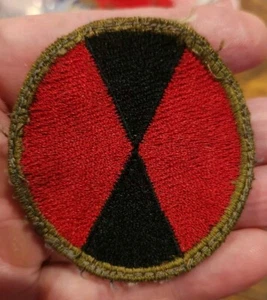 Original WWII 7th Infantry Division Uniform Removed THEATER MADE Patch - Picture 1 of 2