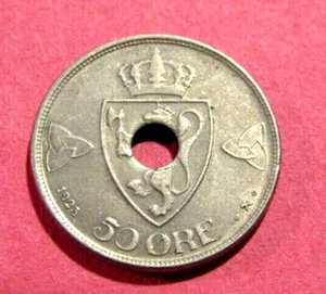 Norway 1923 50 Ore Coin - Picture 1 of 5