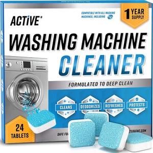 Washing Machine Cleaner Descaler 24 Pack - Deep Cleaning Tablets for HE Front Lo - Picture 1 of 12