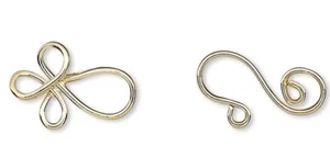 24 Sets Gold Plated Brass 22x8.5mm Swirl Hook & Eye Clasps - Picture 1 of 2