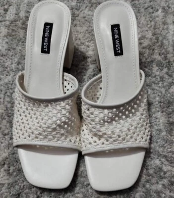 Nine West Gallant Dress Sandal Women's Sz 8 1/2 M Summer Wear BOHO SHOES White - Image 1 of 4