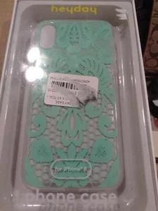 Heyday Apple iPhone X Printed Lace Phone Case Color - Teal / Clear - Picture 1 of 2