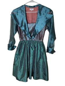 Vestido Lola Berent Vintage Noche Elegante Talla 8 Verde Años 80 Glamour Retro Formal EE. UU. - Imagen 1 de 9