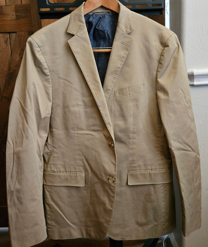 Blazer cappotto sportivo beige Michael Kors 40R sartoriale vestibilità uomo cotone