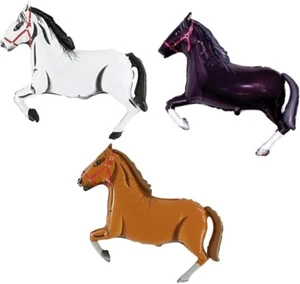 Toyland® Pack Of 3-86cm (34") Horse Foil Balloons in White, Brown & Black - Picture 1 of 1