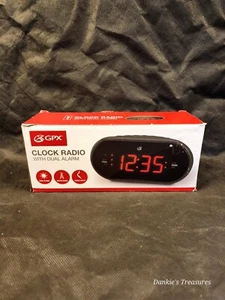 GPX AM FM Dual Alarm Clock Radio Black 1.2" Large Display Dimmer C253B - Picture 1 of 7