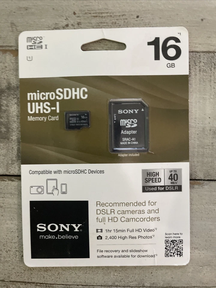 Sony 16GB Micro SDHC R40 Memory Card SR16UYA/TQMN - Image 1 of 2