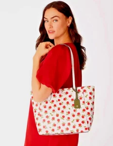 Neu mit Etikett Kate Spade Saffiano PVC Dana festliche Rosette Beuteltasche KE474 kreidefarben bunt - Bild 1 von 6