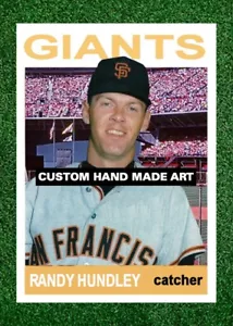 Randy Hundley San Francisco Giants 1964 Stil maßgeschneiderte Baseball-Kunstkarte - Bild 1 von 2