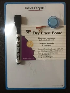 Mini Tabla Magnética de Borrado en Secado Rápido Seguro No Tóxico Borrador Seguro Marco Azul - Imagen 1 de 4