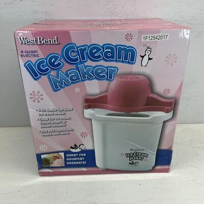 West Bend 4qt. Heladera eléctrica blanca/rosa *NUEVA* Foto 1 de 4