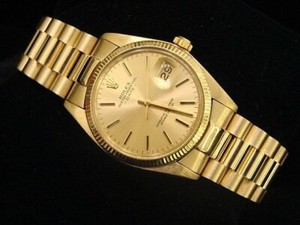 Rolex Date 1503 Mens Solid 14K Yellow Gold Watch with President Style Band