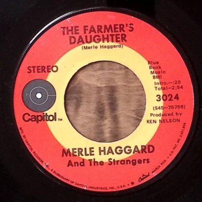MERLE HAGGARD & THE STRANGERS MY FARMER'S DAUGHTER/SOLDIER'S... VINYL 45 59-24 - Image 1 of 3