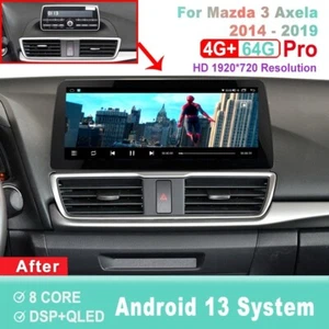 12.3 inch Screen Android Car Radio For Mazda 3 Axela 2014-2019 CarPlay Head Unit - Picture 1 of 7