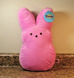 PEEPS Pink Bunny Plush 15" Tall Soft Pillow Easter NWT - Picture 1 of 4