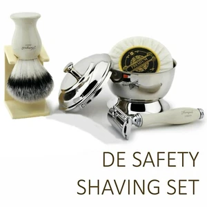 Completo Regalo per Rasatura Set Sicurezza Rasoio,Sintetico Spazzola,Ciotola & - Bild 1 von 7