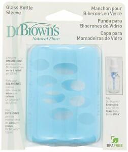 DR BROWN'S GLASS Sleeve blue 125 ML  BNWT FREE POST ACC37scc109